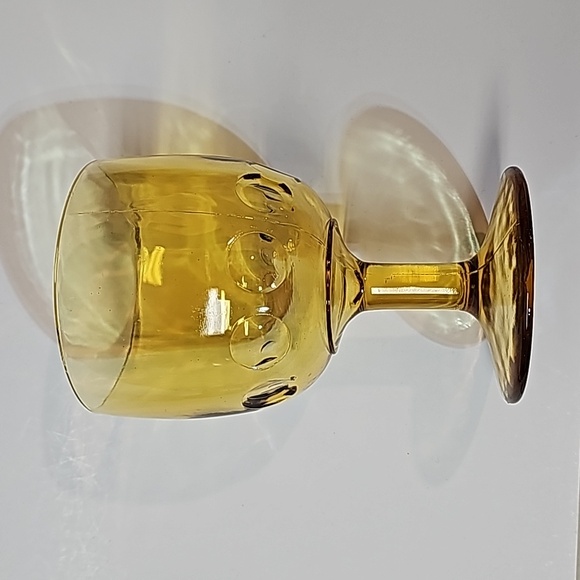 S/6 Vintage Retro Merry Mixture Jewel Tone Red Green Gold Glass Water Goblets - Picture 6 of 16